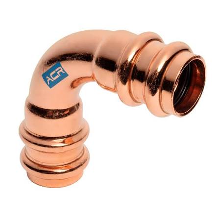 Mueller Refrigerant Line Fitting 1-1/8 ACR Pressure Long Radius 90 Elbow