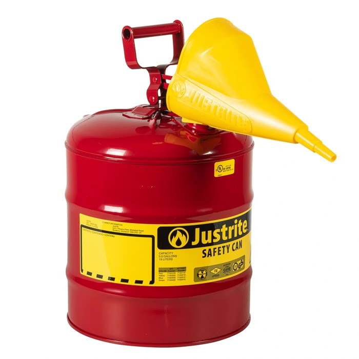 Justrite JUS7150110 Type I Steel Safety Can for flammables Funnel 11202Y