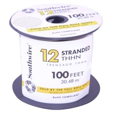 Southwire Building Wire 12GA White 100 22965884