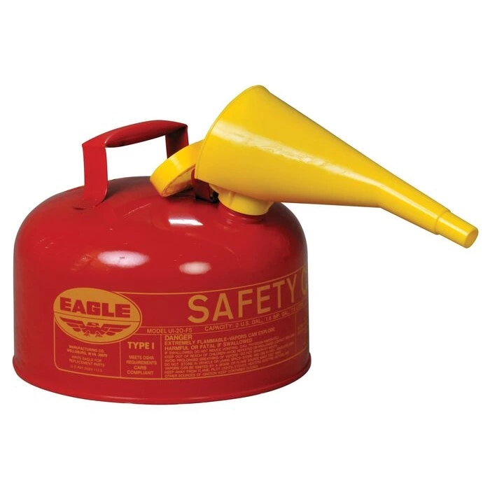 Eagle EAGUI20FS Type 1 Safety Can 2 gallons Metal Red F-15 funnel