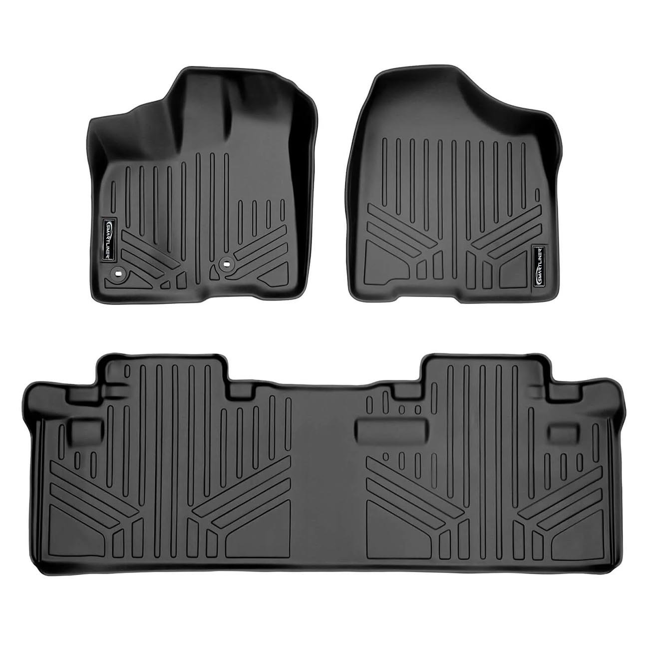 Smartliner Floor Liners Front/2nd Row 2013–2020 Toyota Sienna - 8 Passenger Model (Black)