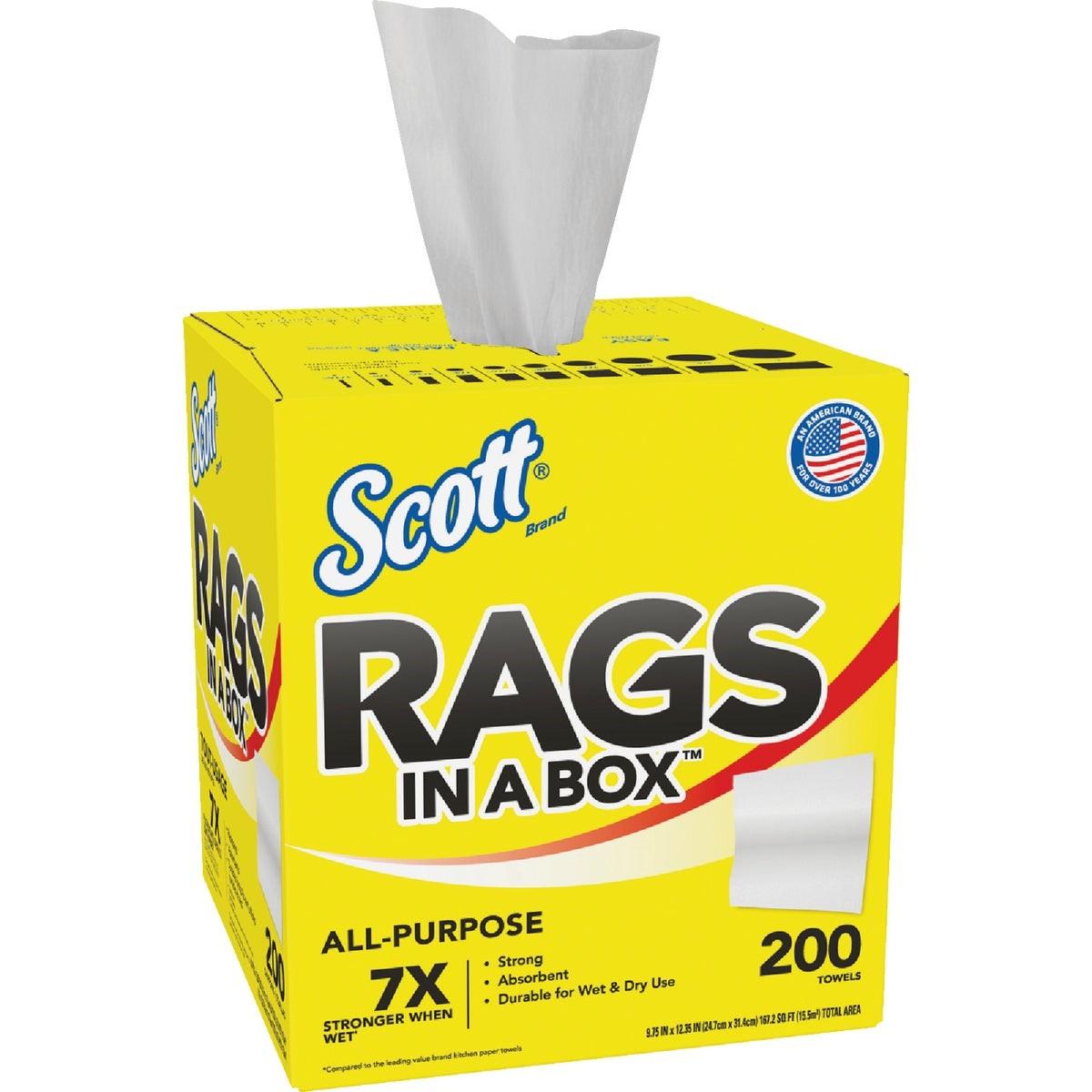 Scott KIM75260 Scotts White Rags in a Box 200-Ct