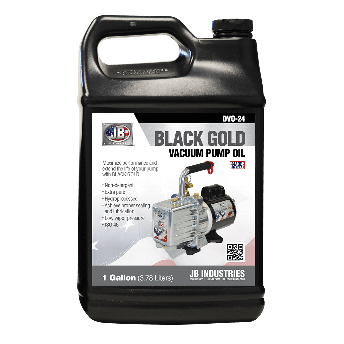 JB Industries DVO-24 Vacuum Pump Oil 1GAL Dvo Lubricant for HVAC/R Systems