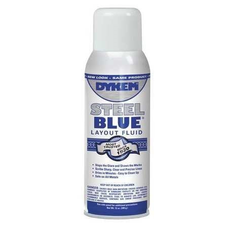 Dykem DYM80000 Itw Steel Blue Layout Fluid Aerosol 12 oz Liquid