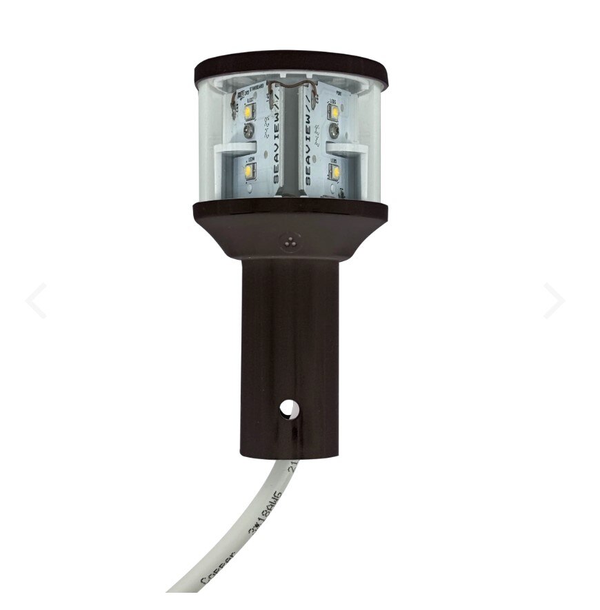 Seaview LTBLED12C5BLK Top 3NM Combination Mast Head All Around LED Light - Black